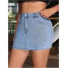 imageMakeMeChic Womens Plus Size Denim Skirt Mini High Waisted Zipper Bodycon Jean SkirtMedium Wash Aa