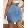 imageMakeMeChic Womens Plus Size Denim Skirt Mini High Waisted Zipper Bodycon Jean SkirtMedium Wash a