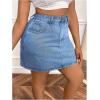 imageMakeMeChic Womens Plus Size Denim Skirt Mini High Waisted Zipper Bodycon Jean SkirtMedium Wash a