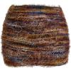 imageMakeMeChic Womens Brown Mini Skirts Fall Fuzzy Fur Bodycon Skirt Y2K Concert Outfits Cowboy ChicMulticolor