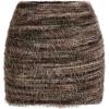 imageMakeMeChic Womens Brown Mini Skirts Fall Fuzzy Fur Bodycon Skirt Y2K Concert Outfits Cowboy ChicMulticolor B