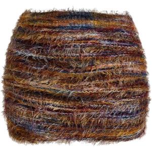 imageMakeMeChic Womens Brown Mini Skirts Fall Fuzzy Fur Bodycon Skirt Y2K Concert Outfits Cowboy ChicMulticolor