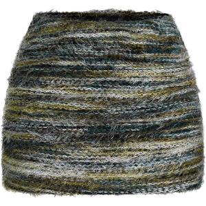 imageMakeMeChic Womens Brown Mini Skirts Fall Fuzzy Fur Bodycon Skirt Y2K Concert Outfits Cowboy ChicOlive Green