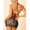 imageMakeMeChic Womens Draped Front Halter Crop Tops Tie Open Back Ring Tank ClubwearBrown