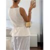 imageMakeMeChic Womens Vest Top Trendy Button Up Tank Tops Asymmetrical Y2k Going Out TopBapricot