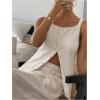 imageMakeMeChic Womens Vest Top Trendy Button Up Tank Tops Asymmetrical Y2k Going Out TopBapricot
