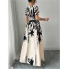 imageMakeMeChic Womens Floral V Neck Maxi Dress Short Sleeve Shirred Flowy Summer DressesMulticolor