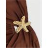 imageMakeMeChic Womens Strapless Dress Starfish Cut Out Sleeveless Bodycon Tube Maxi DressesBrown