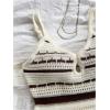 imageMakeMeChic Womens Striped V Neck Sweater Dress Ruffle Hem Knit Bodycon Cami Midi DressesBrown
