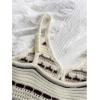 imageMakeMeChic Womens Striped V Neck Sweater Dress Ruffle Hem Knit Bodycon Cami Midi DressesBrown