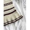 imageMakeMeChic Womens Striped V Neck Sweater Dress Ruffle Hem Knit Bodycon Cami Midi DressesBrown