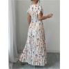 imageMakeMeChic Womens Summer Maxi Dress Short Sleeve Wrap Cross Front V Neck High Waist Casual Long DressesMulticolor
