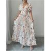 imageMakeMeChic Womens Summer Maxi Dress Short Sleeve Wrap Cross Front V Neck High Waist Casual Long DressesMulticolor