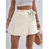 imageMakeMeChic Womens Bow Knot Skorts Wrap Front Wide Leg High Waisted Summer ShortsApricot