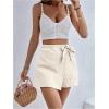 imageMakeMeChic Womens Bow Knot Skorts Wrap Front Wide Leg High Waisted Summer ShortsApricot