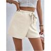 imageMakeMeChic Womens Bow Knot Skorts Wrap Front Wide Leg High Waisted Summer ShortsApricot