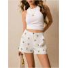 imageMakeMeChic Womens Cherry Shorts Straight Leg Summer Shorts with PocketWhite B