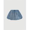imageMakeMeChic Womens Denim Shorts High Waisted Ruffle Summer Bubble Jean ShortsLight Blue
