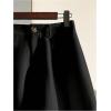 imageMakeMeChic Womens Dressy Shorts Pleated Work Office Dressy Wide Leg Business Shorts Without BeltBlack