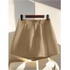 imageMakeMeChic Womens Dressy Shorts Pleated Work Office Dressy Wide Leg Business Shorts Without BeltKhaki