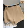 imageMakeMeChic Womens Dressy Shorts Pleated Work Office Dressy Wide Leg Business Shorts Without BeltKhaki
