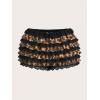 imageMakeMeChic Womens Leopard Print Lace Bubble Shorts Ruffle Tiered Y2K BloomersMulticolor
