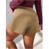 imageMakeMeChic Womens Plus Size Bow Skort Rhinestone Sparkly Shorts Wrap Front Work Office ShortsApricot