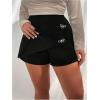 imageMakeMeChic Womens Plus Size Bow Skort Rhinestone Sparkly Shorts Wrap Front Work Office ShortsBlack