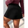 imageMakeMeChic Womens Plus Size Bow Skort Rhinestone Sparkly Shorts Wrap Front Work Office ShortsBlack