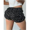 imageMakeMeChic Womens Polka Dots Ruffle Shorts Y2k Micro Bubble Shorts BloomersBlack