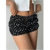 imageMakeMeChic Womens Polka Dots Ruffle Shorts Y2k Micro Bubble Shorts BloomersBlack