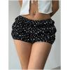 imageMakeMeChic Womens Polka Dots Ruffle Shorts Y2k Micro Bubble Shorts BloomersBlack