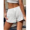 imageMakeMeChic Womens Sequin Mini Shorts Low Waisted Summer Boxer ShortsWhite