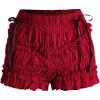 imageMakeMeChic Womens Bow Side Ruffle Shorts Elastic Waist Bloomers Lolita Shorts