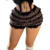imageMakeMeChic Womens Leopard Print Lace Bubble Shorts Ruffle Tiered Y2K BloomersMulticolor