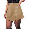 imageMakeMeChic Womens Plus Size Bow Skort Rhinestone Sparkly Shorts Wrap Front Work Office ShortsApricot