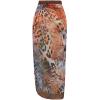 imageMakeMeChic Womens Leopard Print Tie Side Coverup Skirt Contrast Binding Beach Skirts
