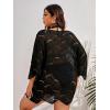 imageMakeMeChic Womens Plus Size Swimsuit Crochet Cover Up Bathing Suit Beach DressBlack
