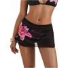 imageMakeMeChic Womens Floral Bikini Cover Up Skirts Mesh Sheer Split Hem Beach Skirt CoverupsBlack