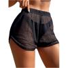 imageMakeMeChic Womens Sheer Mesh Cover Ups High Waist Swimsuit Beach Shorts CoverupBlack