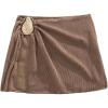 imageMakeMeChic Womens Swim Beach Cover Ups Knit Mini Skirt for Bathing Suit SwimwearBrown