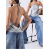 imageMakeMeChic Womens Open Back Halter Tops Going Out Sexy Backless Tops ClubwearLight Grey