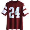imageMakeMeChic Womens Number Graphic Jersey Top Crew Neck Short Sleeve Oversized Y2k T ShirtBurgundy
