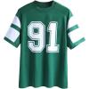imageMakeMeChic Womens Number Graphic Jersey Top Crew Neck Short Sleeve Oversized Y2k T ShirtDark Green