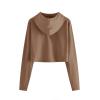 imageMakeMeChic Womens Cropped Hoodie Casual Workout Crop Sweatshirt Tops