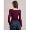 imageMakeMeChic Womens Draped Cowl Neck Drawstring Ruched Tee Asymmetrical Hem Long Sleeve Slim Fitted T Shirt TopBurgundy