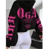 imageMakeMeChic Womens Graphic Sweatshirts Letter Hoodies Pullover Y2K Long Sleeve Fall ClothesBlack