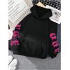 imageMakeMeChic Womens Graphic Sweatshirts Letter Hoodies Pullover Y2K Long Sleeve Fall ClothesBlack