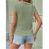 imageMakeMeChic Womens Waffle Knit Tops Summer Cap Sleeve V Neck Button Pocket Casual Tee ShirtGreen