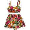imageMakeMeChic Womens 2 Piece Sets Tropical Print Floral Backless Tank Crop Top and Shorts Sets Summer Boho OutfitsMulticolor